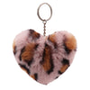 Plush Leopard Print Ears Fur Ball Keychain For Women's Bags And Cars
