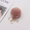 Plush Metal Letter Fur Ball Keychain For Women