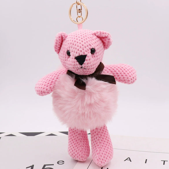 Plush Pineapple Bear Keychain Bag Pendant Car Keychain