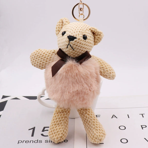 Plush Pineapple Bear Keychain Bag Pendant Car Keychain
