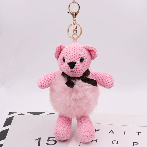 Plush Pineapple Bear Keychain Bag Pendant Car Keychain