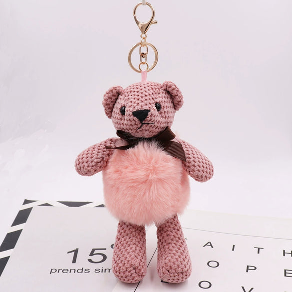 Plush Pineapple Bear Keychain Bag Pendant Car Keychain