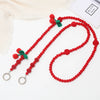 Plush Plastic Resin Mobile Phone Lanyard With Love Water Drops Bell Pattern Semimanual Craft