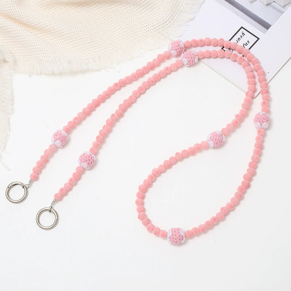 Plush Plastic Resin Mobile Phone Lanyard With Love Water Drops Bell Pattern Semimanual Craft