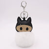 Plush Pu Leather Bullfighting Key Chain And Car Pendant With Fur Ball