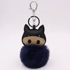 Plush Pu Leather Bullfighting Key Chain And Car Pendant With Fur Ball