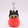 Plush Pu Leather Bullfighting Key Chain And Car Pendant With Fur Ball