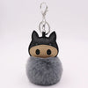 Plush Pu Leather Bullfighting Key Chain And Car Pendant With Fur Ball