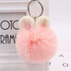 Plush Rabbit Ears Fur Ball Keychain Pendant