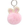 Plush Rabbit Ears Fur Ball Keychain Pendant