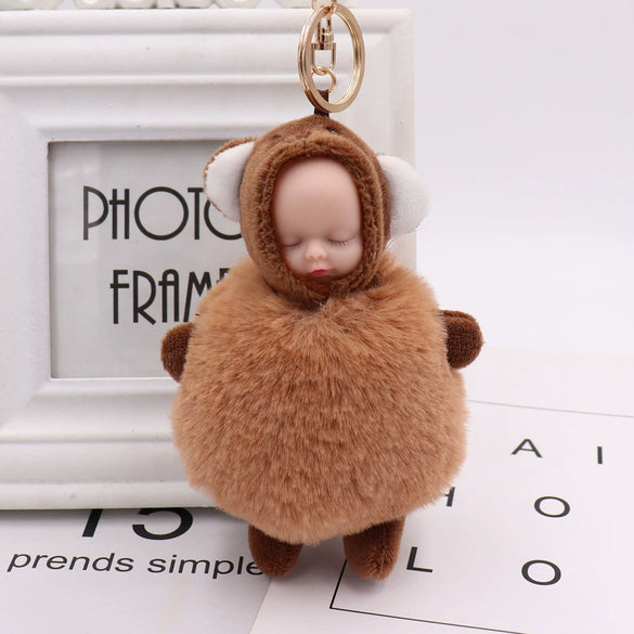 Plush Sleeping Doll Keychain Pendant In Modern Simplicity Style