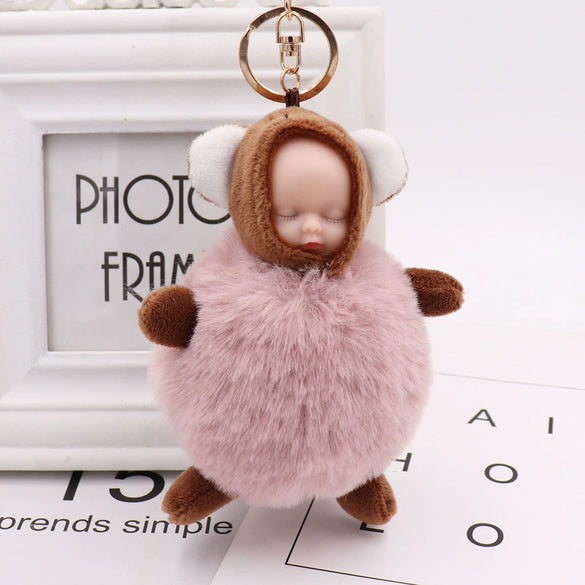 Plush Sleeping Doll Keychain Pendant In Modern Simplicity Style
