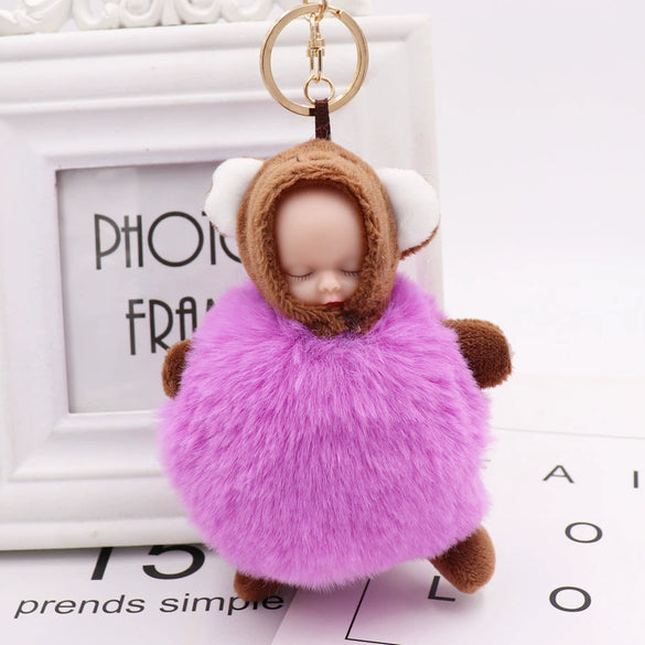 Plush Sleeping Doll Keychain Pendant In Modern Simplicity Style