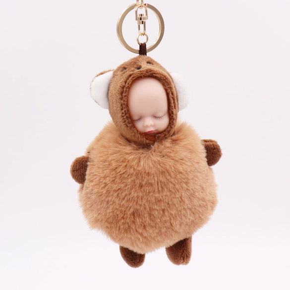 Plush Sleeping Doll Keychain Pendant In Modern Simplicity Style
