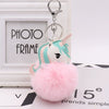 Plush Unicorn Fur Ball Key Chain And Car Pendant