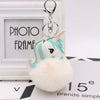Plush Unicorn Fur Ball Key Chain And Car Pendant