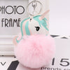 Plush Unicorn Fur Ball Key Chain And Car Pendant