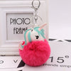 Plush Unicorn Fur Ball Key Chain And Car Pendant