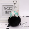 Plush Unicorn Fur Ball Key Chain And Car Pendant
