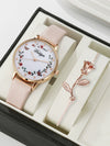 Pointer Round Alloy Case Imitation Leather Strap Women's Bracelet Watch