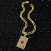 Poker Card Pendant Hiphop Style Alloy Electroplating For Men