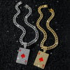 Poker Card Pendant Hiphop Style Alloy Electroplating For Men