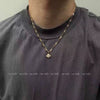 Polished Brassplated Iris Flower Cross Pendant Necklace With Copper Zirconium And Water Wave Chain For Men And Women