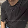 Polished Brassplated Iris Flower Cross Pendant Necklace With Copper Zirconium And Water Wave Chain For Men And Women