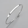 Polished S925 Sterling Silver Bracelet For Women Trendy Minimalist Hip Hop Style All Match Jewelry