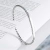 Polished S925 Sterling Silver Bracelet For Women Trendy Minimalist Hip Hop Style All Match Jewelry
