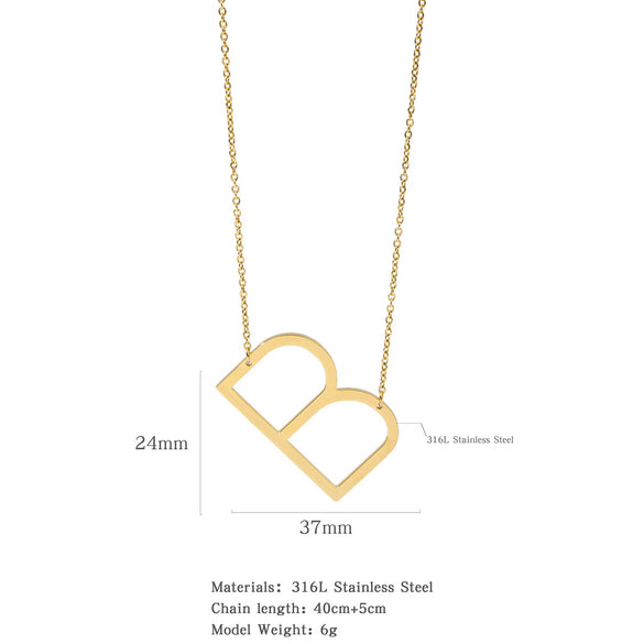 Polished Short Clavicle Necklace Titanium Steel Jewelry With English Letter Pattern And Electroplating Treatment