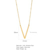 Polished Short Clavicle Necklace Titanium Steel Jewelry With English Letter Pattern And Electroplating Treatment