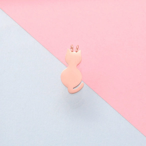 Polished Stainless Steel Animal Series Pet Cat Pendant Tag Accessories