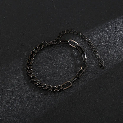 European And American New Fashion Simple Grinding Cross Stainless Steel Chain Bracelet Men And Women Jewelry Wholesale Foreign Trade Exclusive