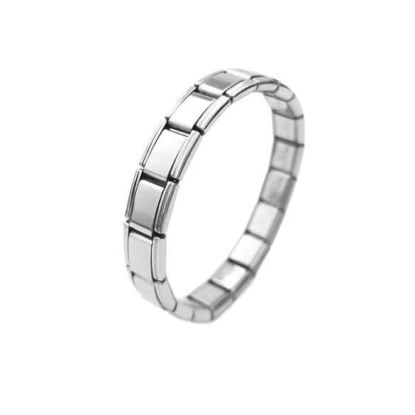 Polished Stainless Steel Geometric Elastic Bracelet Adjustable Unisex Jewelry For Men And Women