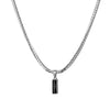 Polished Stainless Steel Geometric Snake Bone Pendant Necklace With Flat Chain For Unisex Casual Fashion