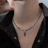 Polished Stainless Steel Geometric Snake Bone Pendant Necklace With Flat Chain For Unisex Casual Fashion