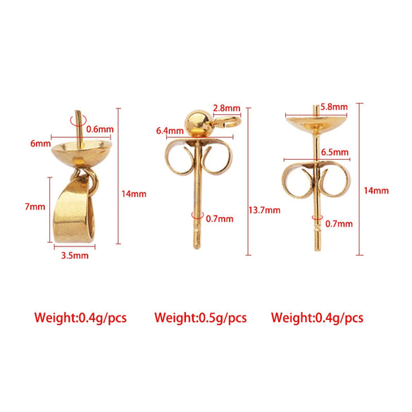 Polished Stainless Steel Pearl Buckle Jewelry Accessories With Electroplating For Diy Jewelry