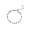 Polished Stainless Steel Snake Chain Bracelet With Geometric Minimalist Design For Unisex Jewelry