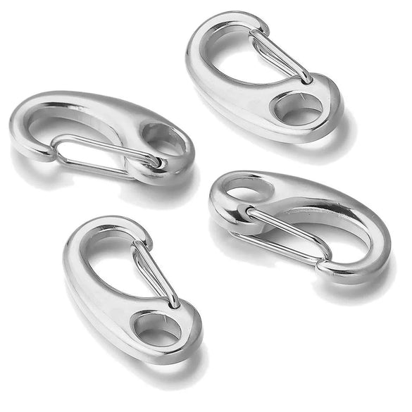 Polished Titanium Steel And Stainless Steel Male Buckle Jewelry For Necklace And Bracelet With Electroplating Treatment Simple Geometric Style