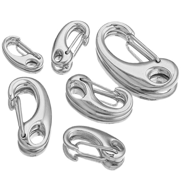 Polished Titanium Steel And Stainless Steel Male Buckle Jewelry For Necklace And Bracelet With Electroplating Treatment Simple Geometric Style