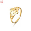 Polished Titanium Steel Bow Knot Ring With Leaf Shape Natural Style Jewelry For Women And Unisex Wear