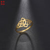Polished Titanium Steel Bow Knot Ring With Leaf Shape Natural Style Jewelry For Women And Unisex Wear