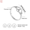 Polished Titanium Steel Geometric Heart Motif Ring For Women And Men Cartoon Style Jewelry