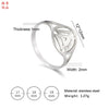 Polished Titanium Steel Geometric Heart Motif Ring For Women And Men Cartoon Style Jewelry