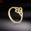Polished Titanium Steel Geometric Heart Motif Ring For Women And Men Cartoon Style Jewelry