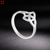 Polished Titanium Steel Geometric Heart Motif Ring For Women And Men Cartoon Style Jewelry