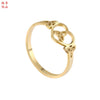 Polished Titanium Steel Geometric Heart Motif Ring For Women And Men Cartoon Style Jewelry