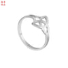 Polished Titanium Steel Geometric Heart Motif Ring For Women And Men Cartoon Style Jewelry
