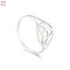 Polished Titanium Steel Geometric Heart Motif Ring For Women And Men Cartoon Style Jewelry